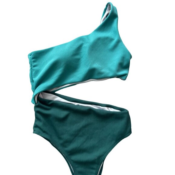 TEAL Green Cutout One Piece Bathing Suit Size Large New without tags - Picture 5 of 6
